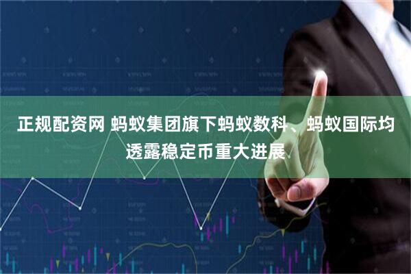 正规配资网 蚂蚁集团旗下蚂蚁数科、蚂蚁国际均透露稳定币重大进展